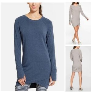 ATHLETA Criss Cross Sweatshirt Dress Navy Blue Size XS New!!